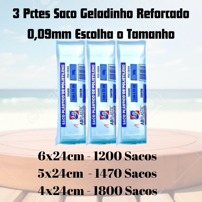 Kit 3 Pct Saquinho 9mm ESCOLHA O TAMANHO Geladinho Sacole Gourmet Kafta