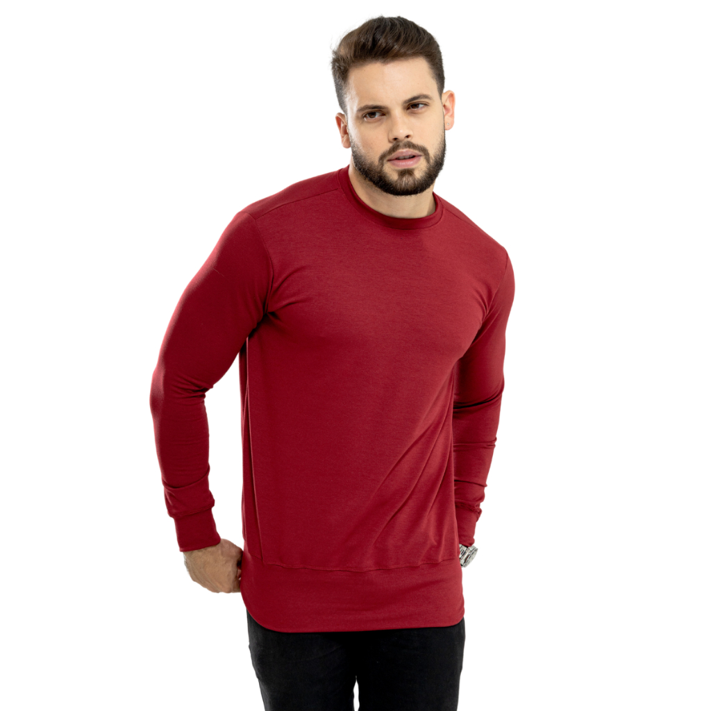 Moletom Gola Redonda Liso Blusa De Frio Sem Capuz Liso B Sico Shopee