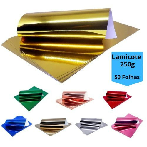 Papel Laminado A Lamicote G Folhas Varias Cores Artesanato