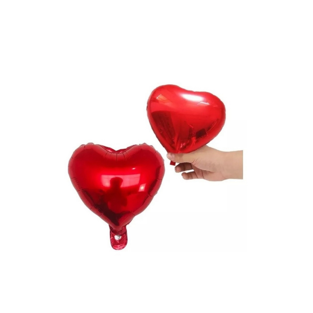 50 Balão Metalizado Coração Vermelho Centro De Mesa 21 21cm Shopee Brasil