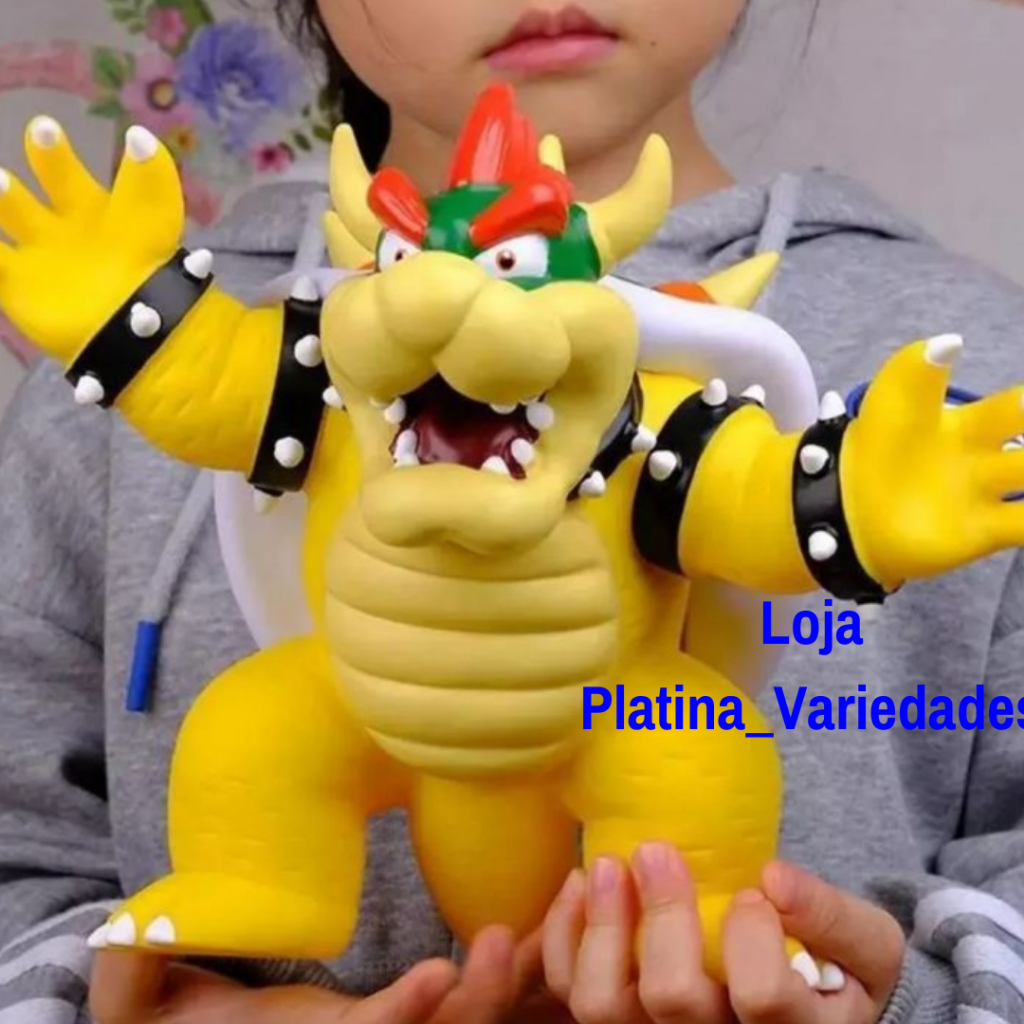 Boneco Colecionável Bowser Super Mario Bros Articulável 22cm Super Size