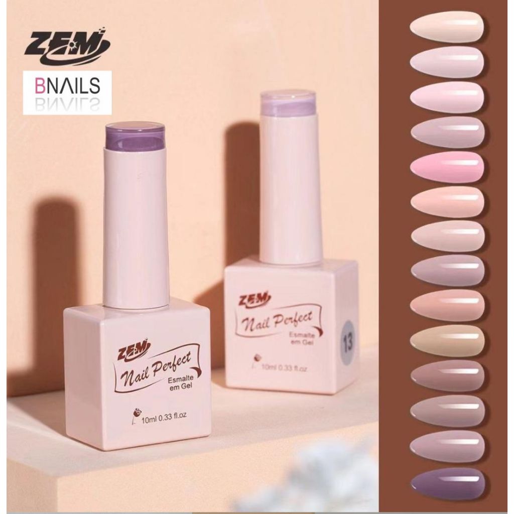Esmalte Em Gel Zem Tons De Nude E Rosa Nail Perfect Zem 10ml Anvisa