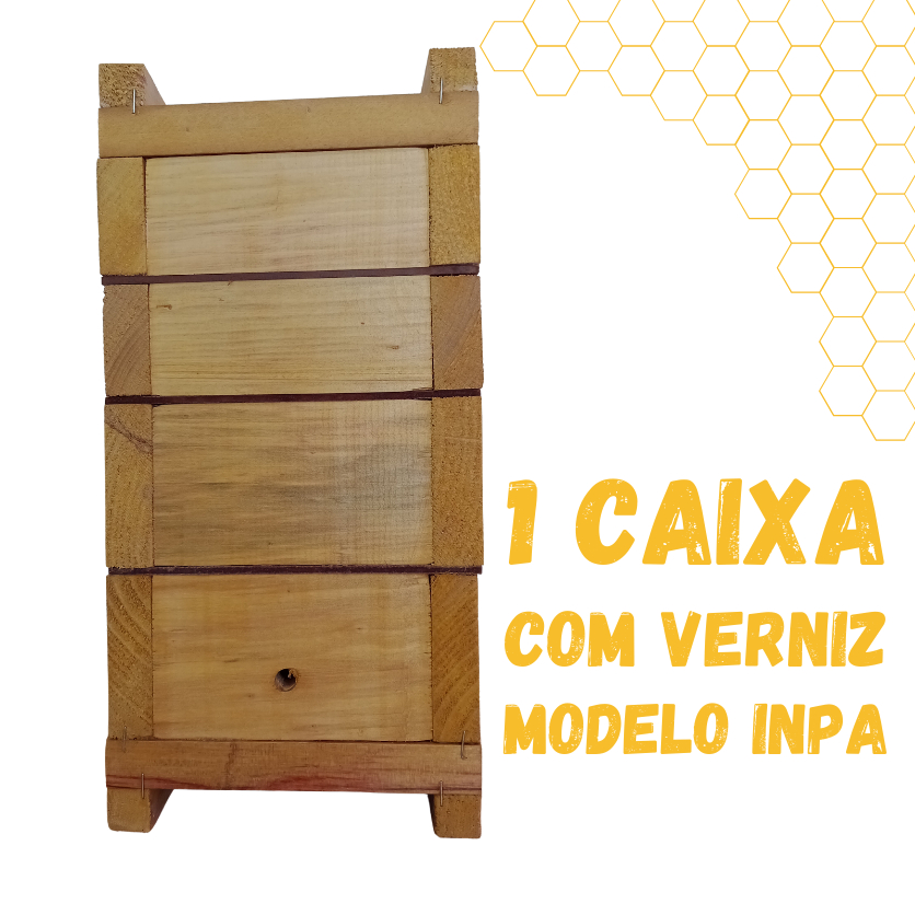 Caixa Para Abelha Jatai Modelo INPA 12x12 Interno Envernizada Shopee