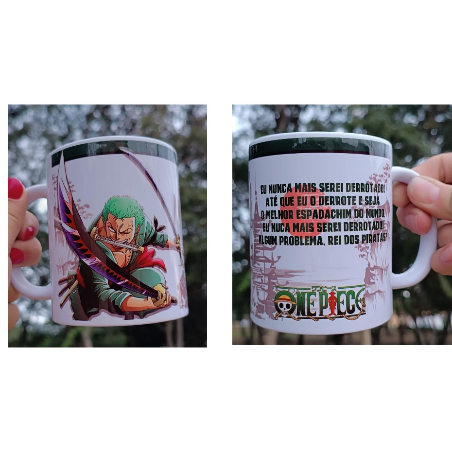 Caneca De Porcelana Personalizada De Anime Do One Piece Zoro Shopee