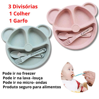 Prato Infantil Urso Divis Rias E Talheres Pl Stico Org Nico