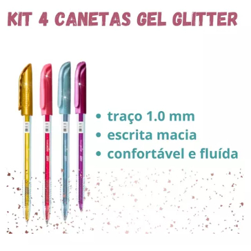 Caneta Gel Art Glitter Unidades Jocar Office Shopee Brasil