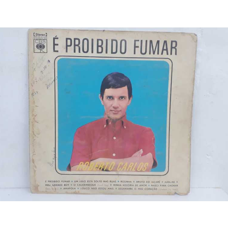 Lp Roberto Carlos Proibido Fumar Shopee Brasil