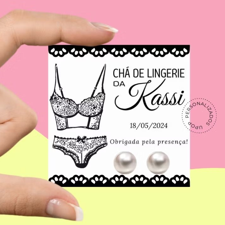 Tags Mimo Lembrancinha para Chá de Lingerie Pares de Brinco