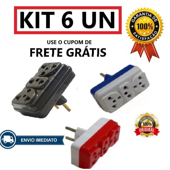 Kit Adaptadores Triplo Para Tomada Multiuso Padr O Adaptador Novo E