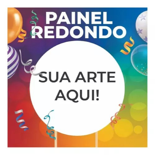 Painel Redondo Tecido Sublimado 3D Sua Imagem Aqui Personalize Seu Tema