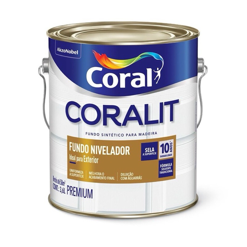 Coral Coralit Fundo Nivelador Para Madeira 3 6lt Branco Shopee Brasil