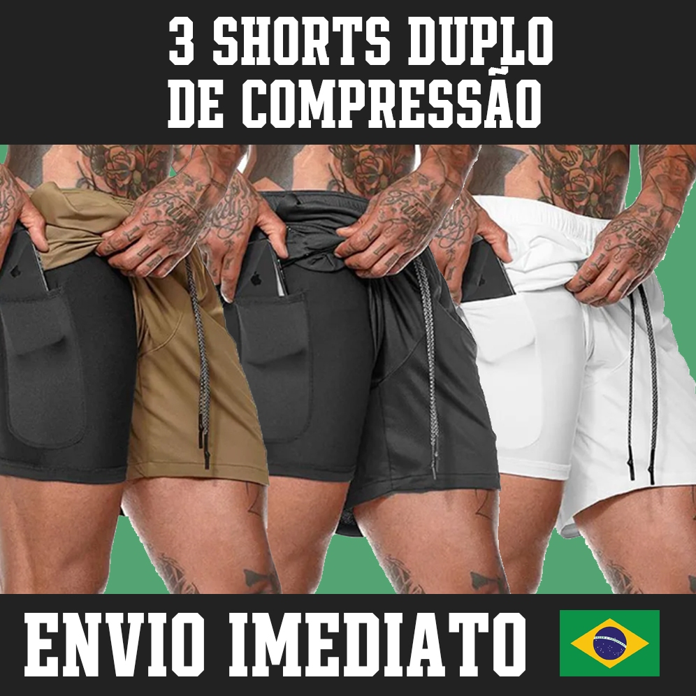 Kit Shorts De Compress O Unidades Duplo Dryfit Corrida