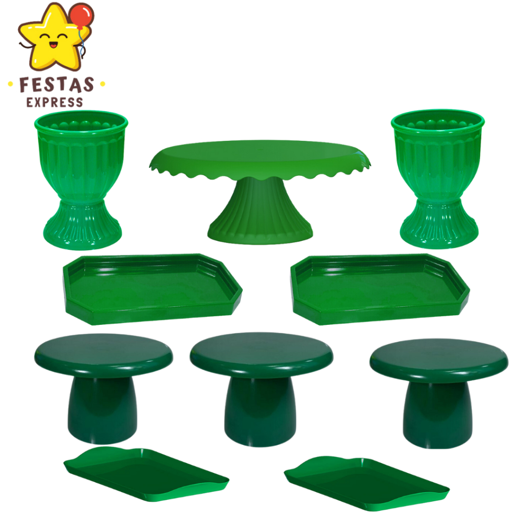 Kit Big Festa 1 Boleira Cake Renda 19cm 2 Mini Lapidada 3 Mini