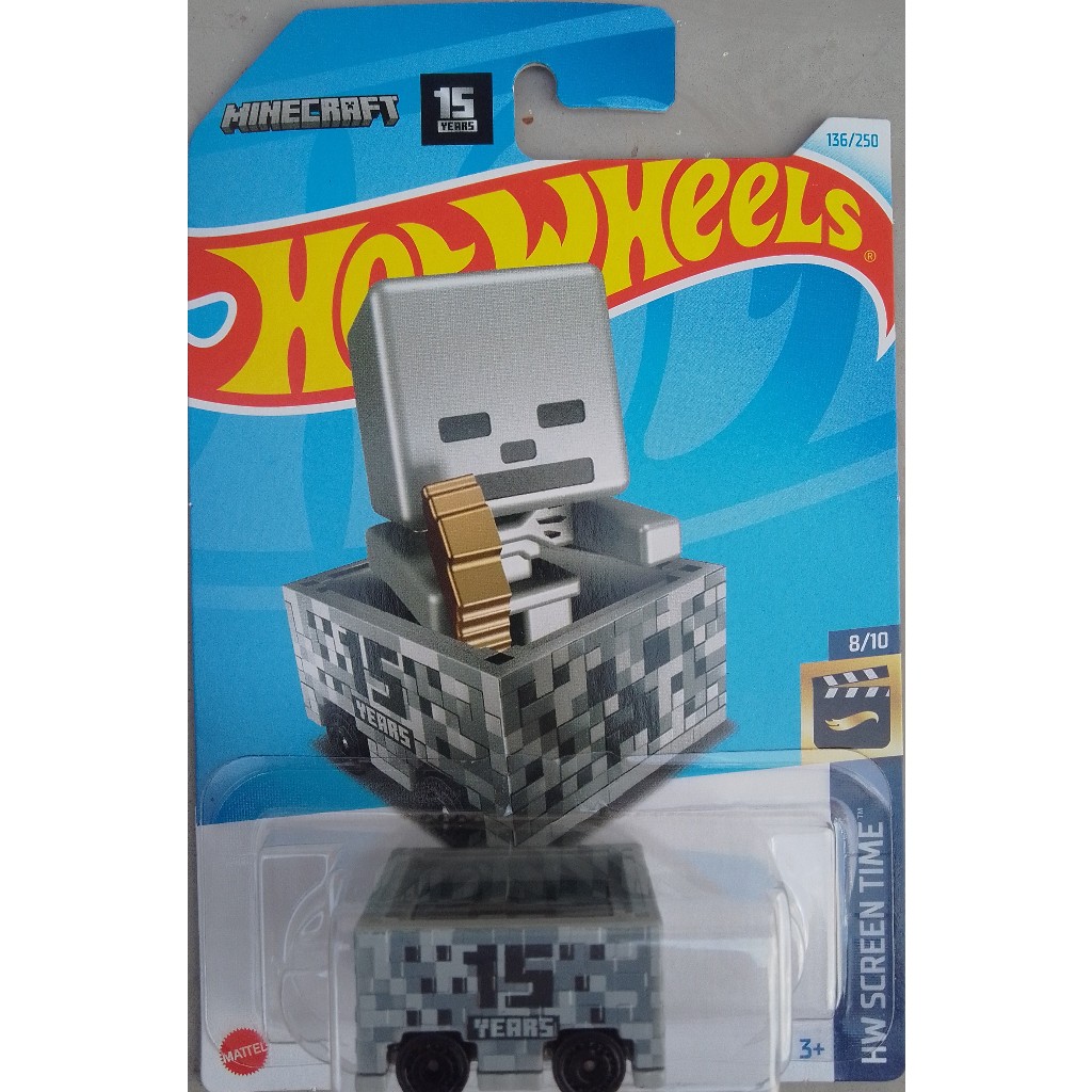 Hot Wheels Minecart 2024 15 Years Minecraft HW Screen Time Shopee Brasil