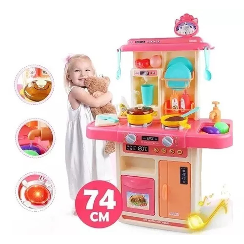 Cozinha Infantil de Brinquedo Grande Som Luz de Criança Completa e