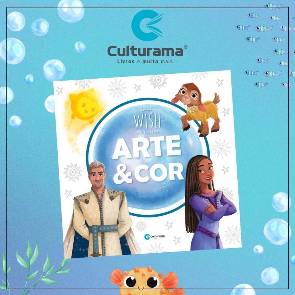 Arte E Cor Wish Culturama Livro De Colorir Licenciado Disney