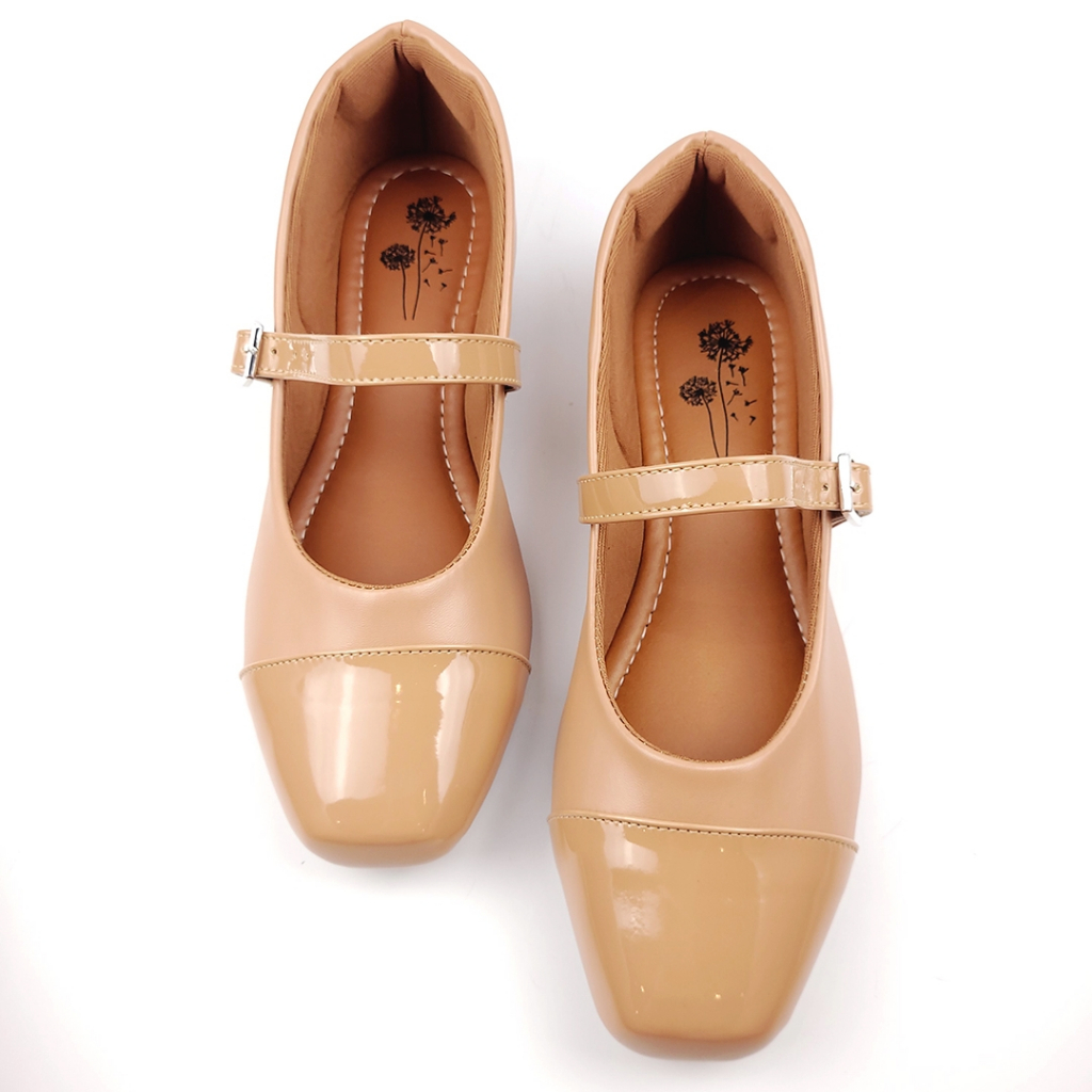 Sapatilha Boneca Feminina Bege Nude Fivela Calcado Mocassim Mulher