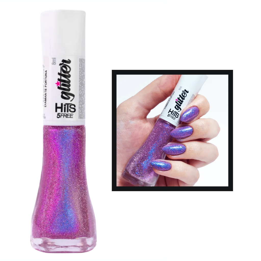 Kit 6 Esmaltes Hits Diamante Glitter Refletivo Multichrome Shopee Brasil