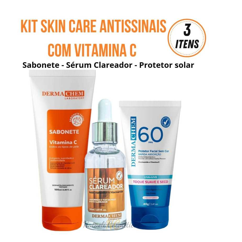 Kit Skin Care Clareador E Vitamina C Serum Melasma Para Manchas