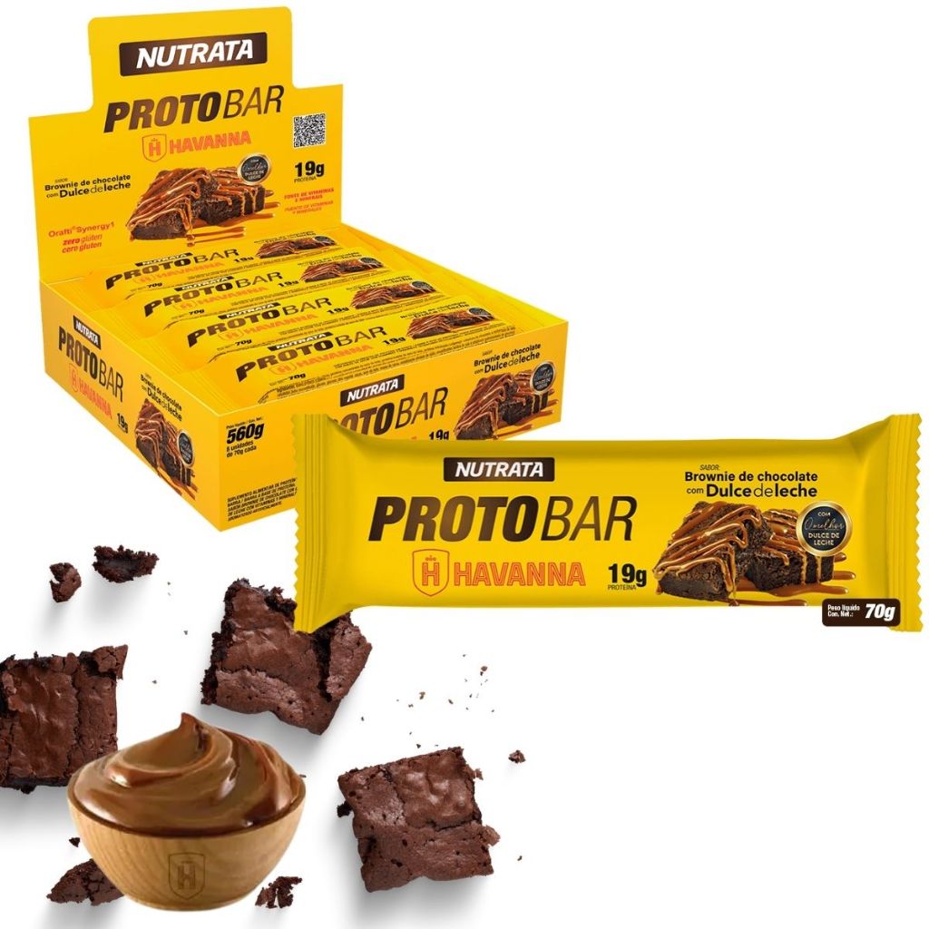 Barra De Proteina Doce De Leite Havanna Protobar Whey Nutrata 8 Un X