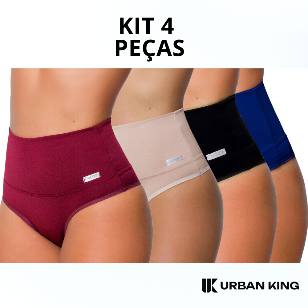 Kit Calcinha Cinta Modeladora C S Alto Compreens O Seca Barriga