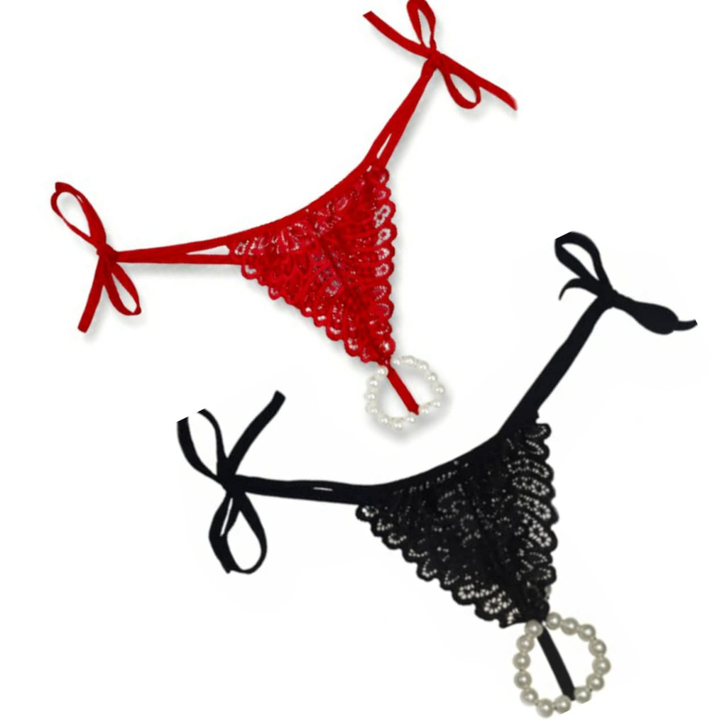 Kit 5 Calcinha Fio Dental Lingerie Tailandesa Pérolas Massageadoras