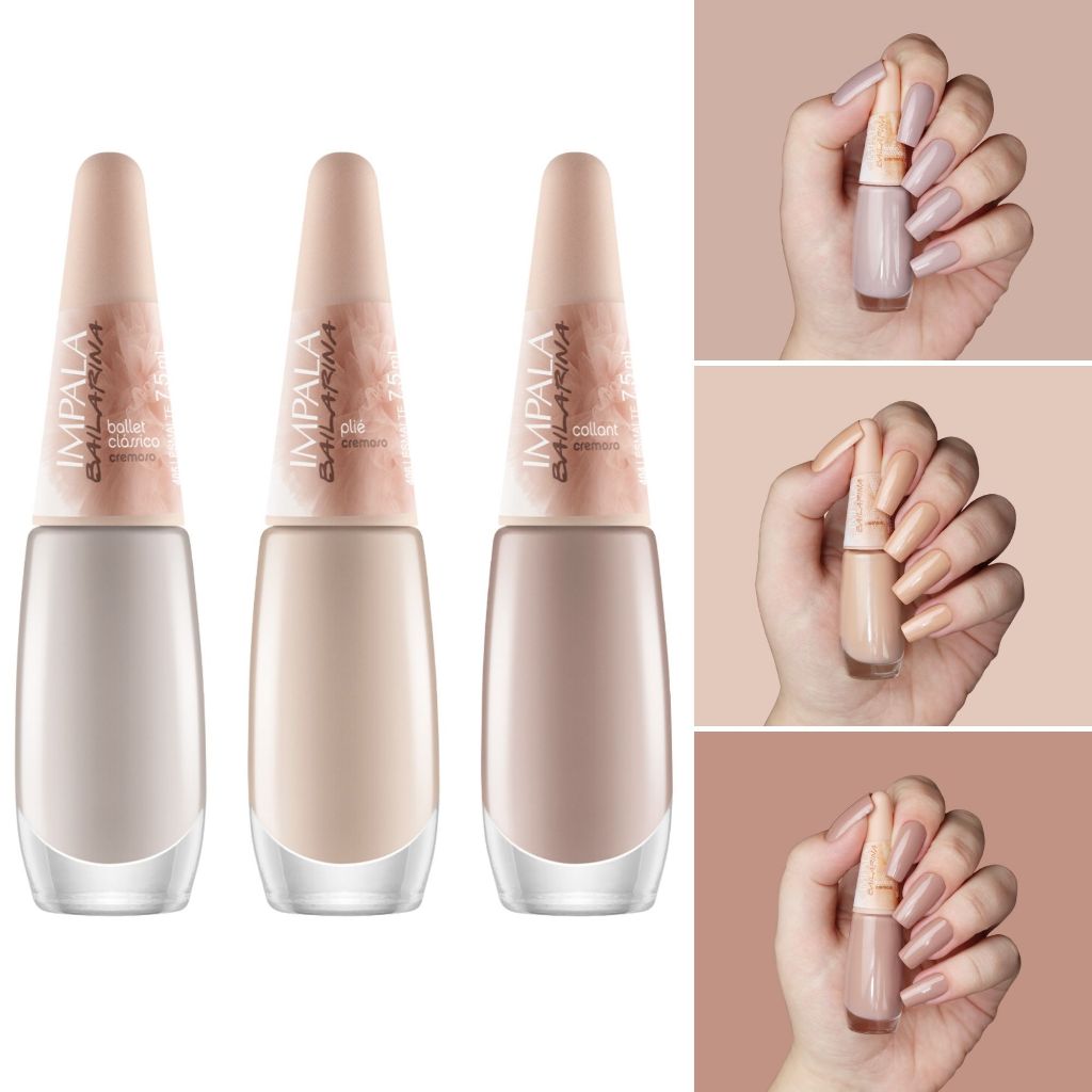 Kit Esmaltes Impala Tons De Nude Cor Da Sua Moda Bailarina Shopee Brasil