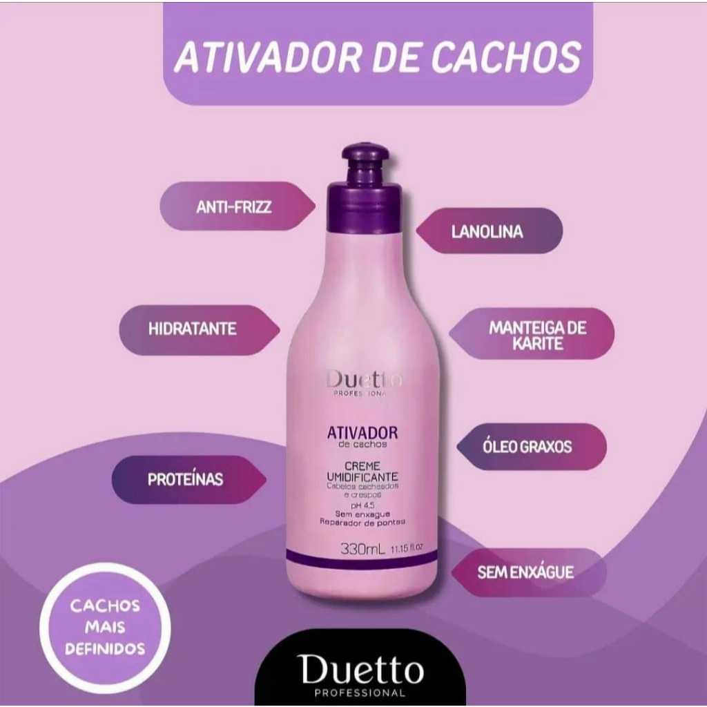 Creme Umidificador Ativador Cachos Duetto Profissional Ml Shopee