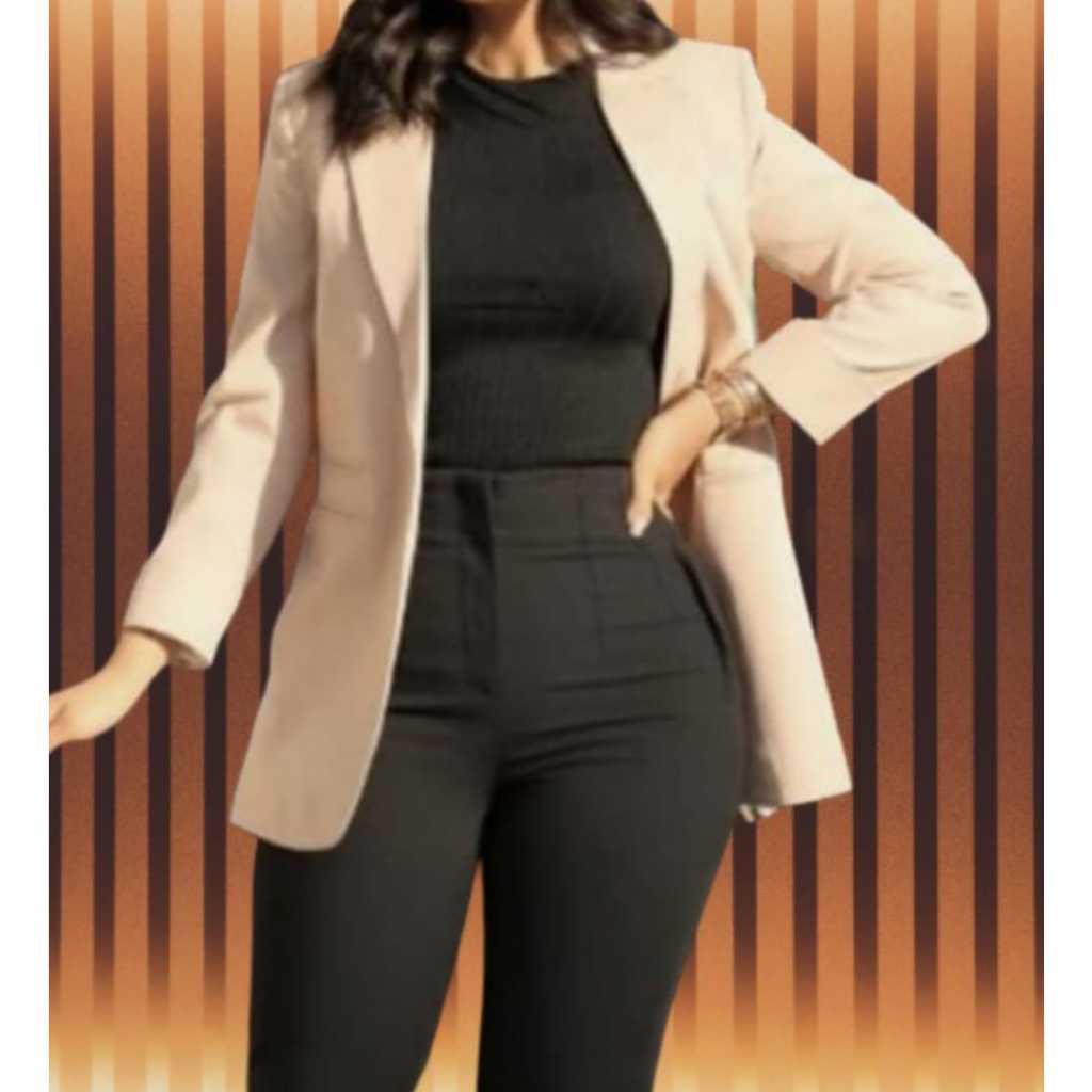 Max Blazer Social Longo Acinturado Feminino Plus Size Shopee Brasil