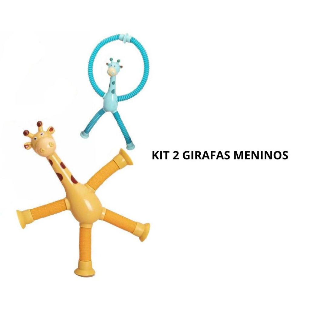 Kit Girafas Estica E Gruda Pop It Tubo Tiktok Luz Brinquedo Para