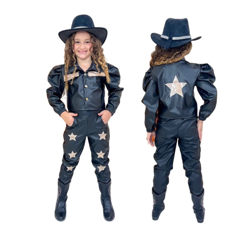 Conjunto Infantil Boiadeira Ana Castela Roupa Country Rodeio Sertaneja