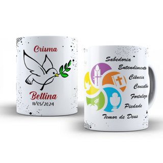 Caneca Xicara Crisma Personalizada Nome Espirito Santo 325ml