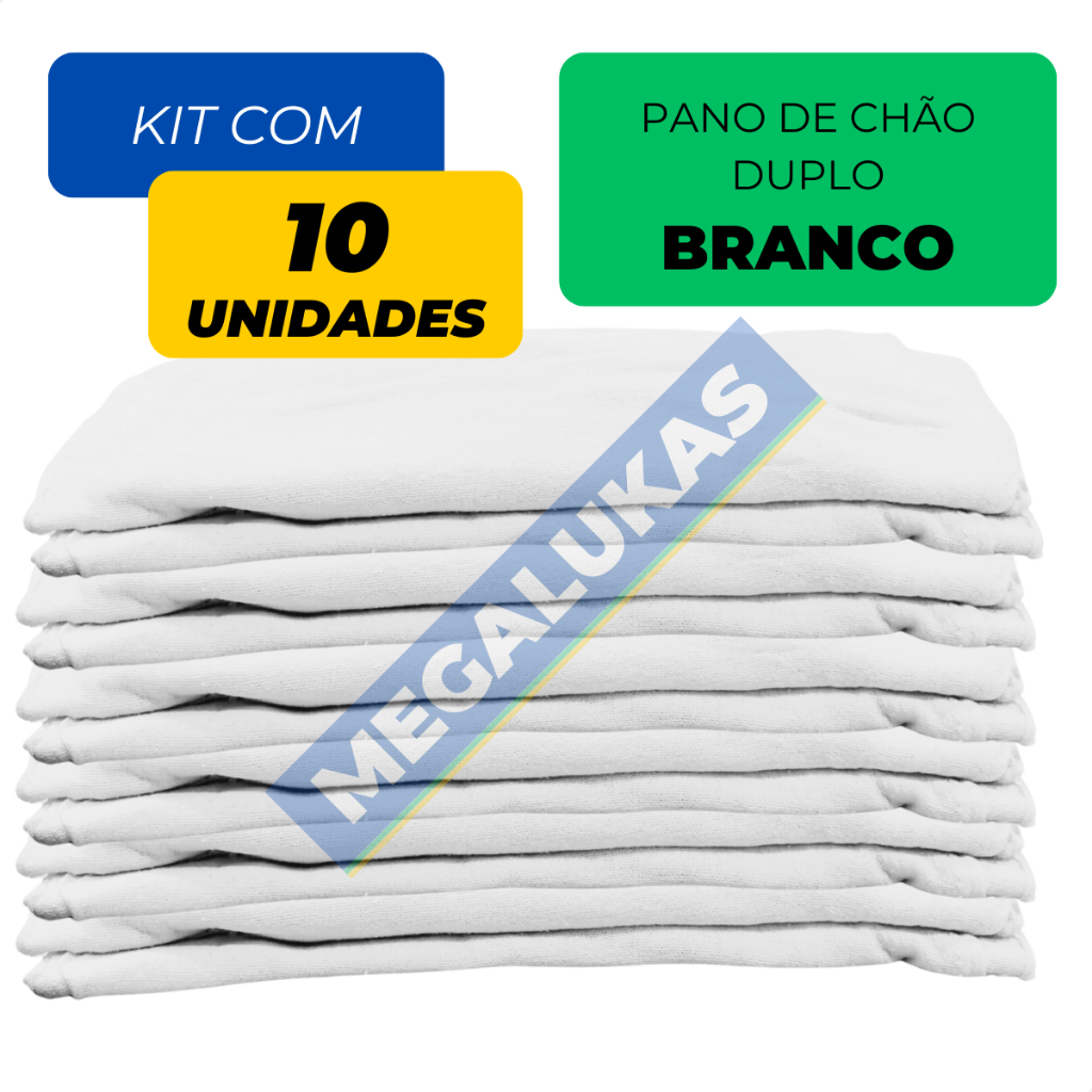 Kit Panos De Ch O Branco Alvejado Grande E Resistente Limpeza