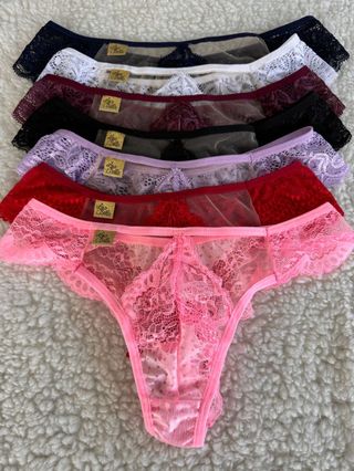 Kit Calcinha Lingerie Sexy Renda Fio Dental Tanga Adulto Forro Algodão Shopee Brasil