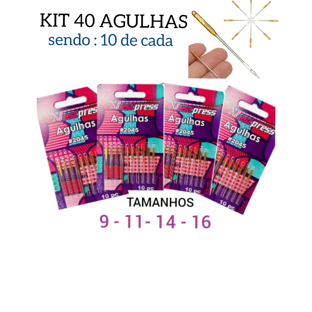 Kit Agulhas Para Costurar Malha M Quina Dom Stica Agulha Ponta Bola