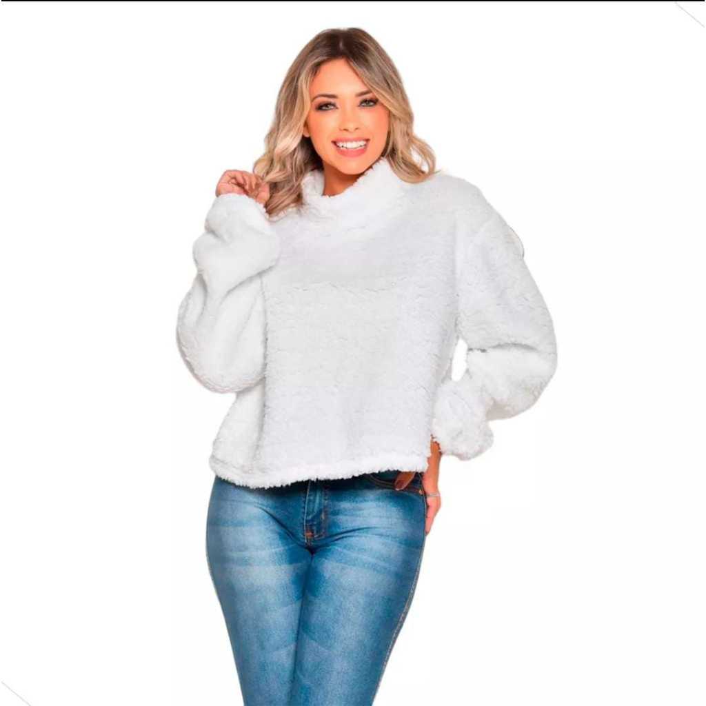 Casaco Teddy Blusa De Frio Pelo Feminino Cropped Pelucia Shopee Brasil