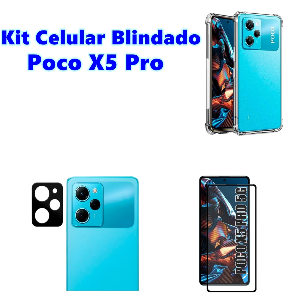 Kit Celular Xiaomi Poco X Pro Blindado Capa Anti Impacto Pel Cula D