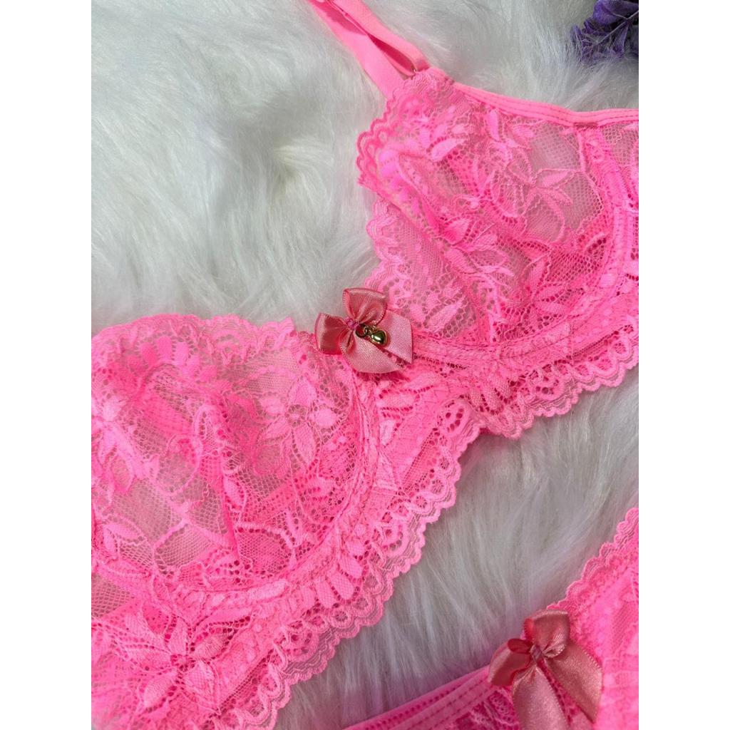 CONJUNTO LINGERIE FEMININO SUTIA SEM BOJO ARO RENDADO FIO RENDADO SENSUAL CONFORTAVEL LUXO