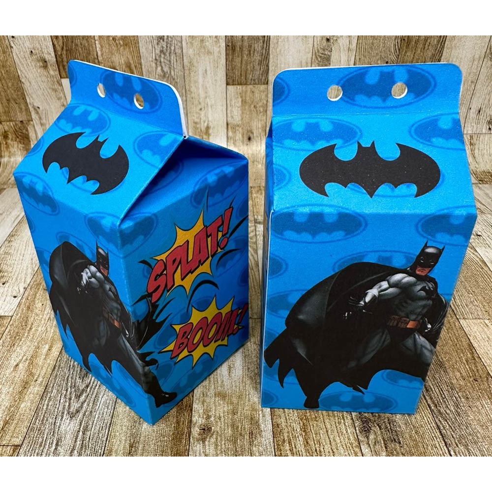 10 Caixas milk Lembrancinha Tema Super Heróis Liga da justiça Batman