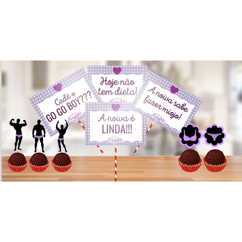 Kit festa chá de lingerie personalizado Shopee Brasil