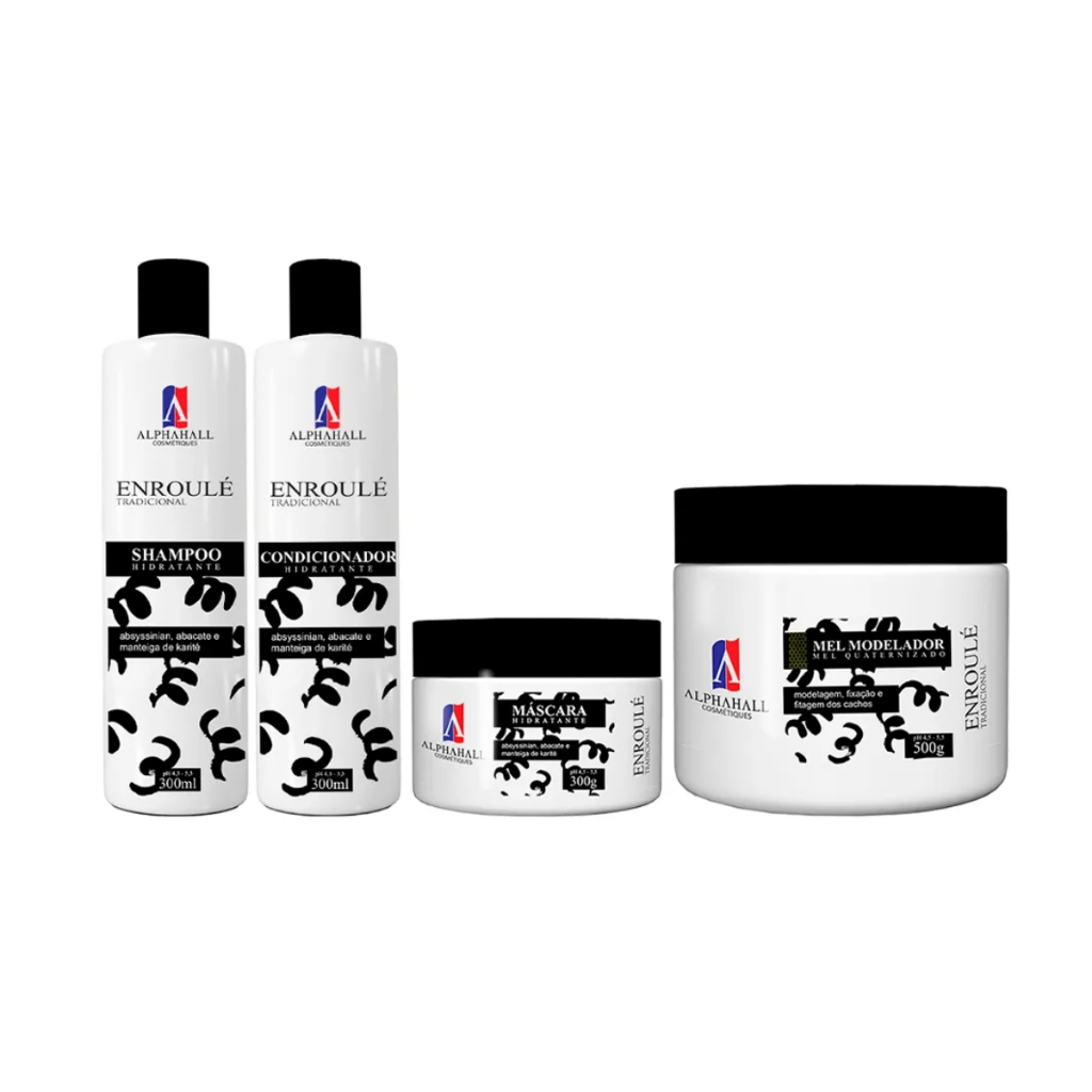 Kit Mel Modelador Enroule 4 Cuidado Completo Cachos Alphahall Shopee