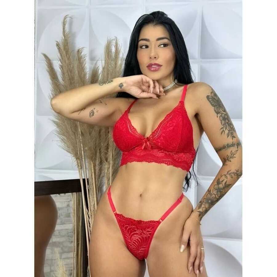 KIT 2 Conjunto De Renda Hera Lingerie Feminina Sensual Rendada Sexy