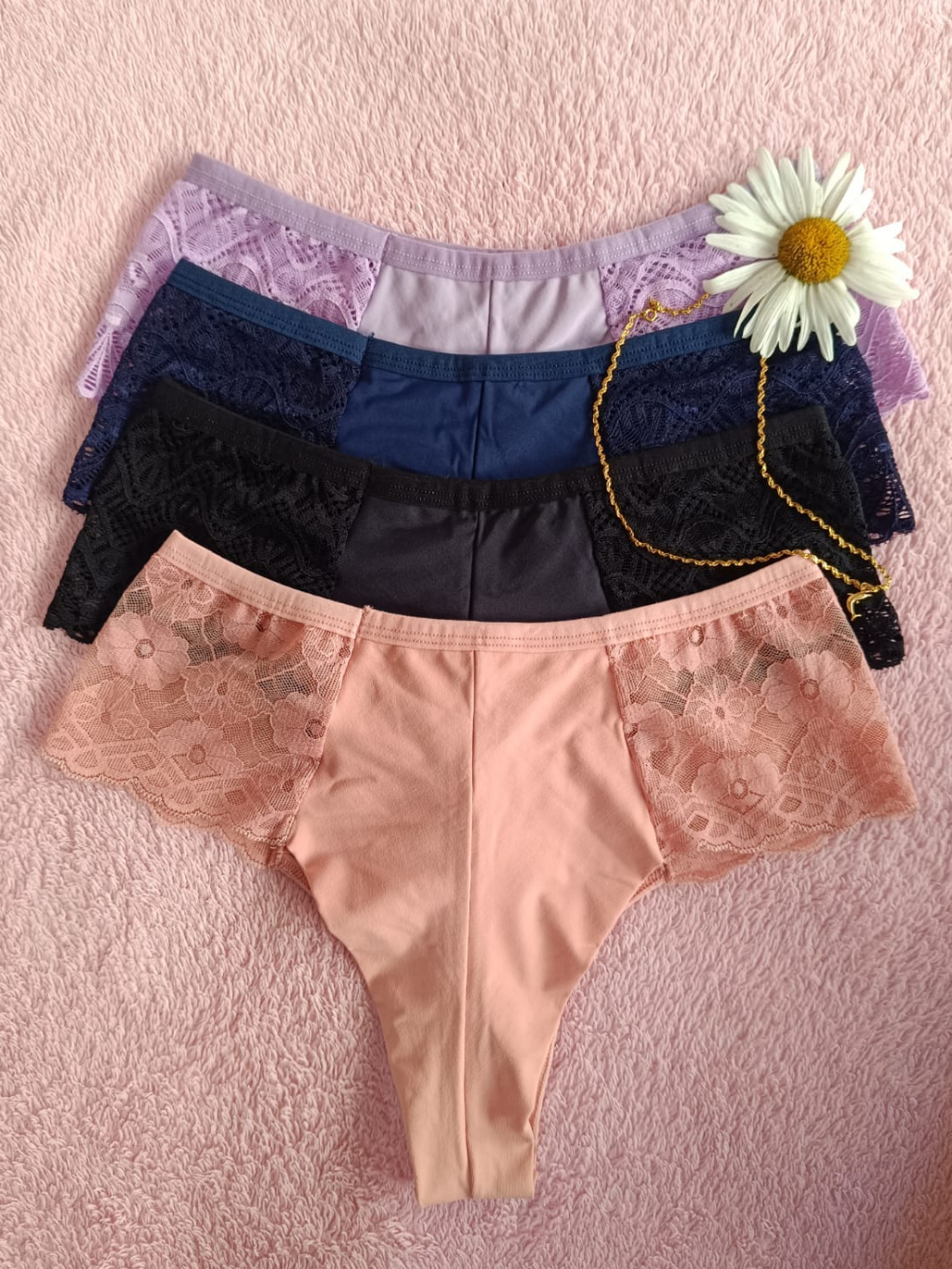 Kit Calcinhas Renda Na Lateral Lingerie Feminina Premium Em