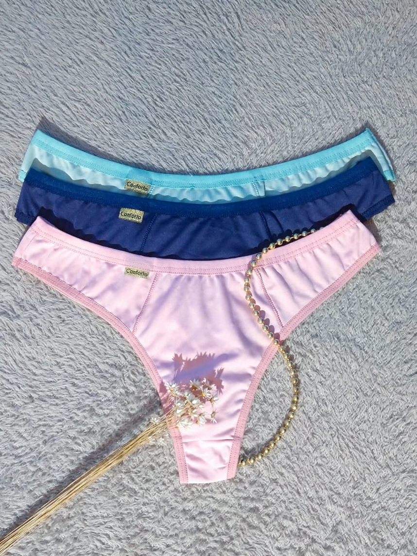 Kit 3 Calcinhas Tanga Fio Dental Premium Conforto Lingerie Shopee