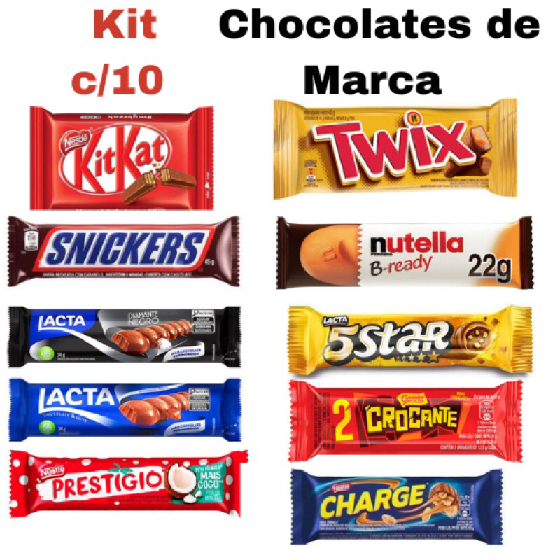 Kit 10 Chocolates De Marca Escolha O Seu Kit Chocoate Atacado