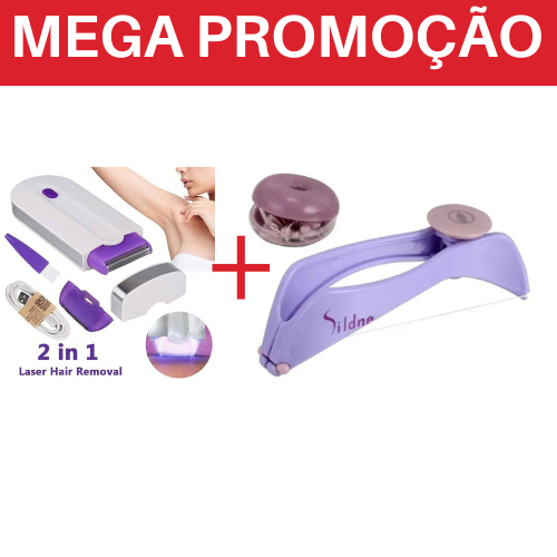 Kit Depilador Removedor De Pelos Facial e Corporal Sem fio Recarregável