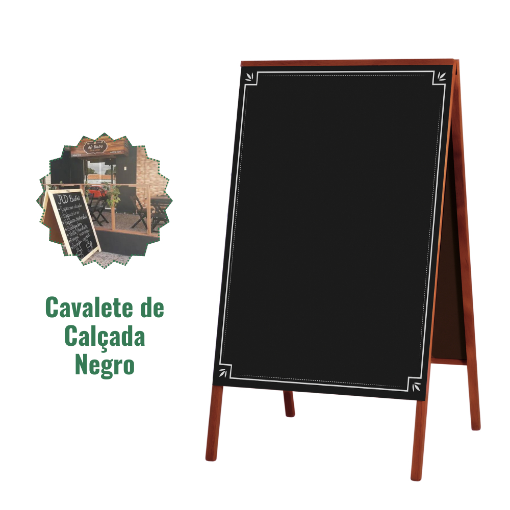 Lousa Cavalete De Cal Ada Quadro Negro X Cm Para Propaganda Dupla