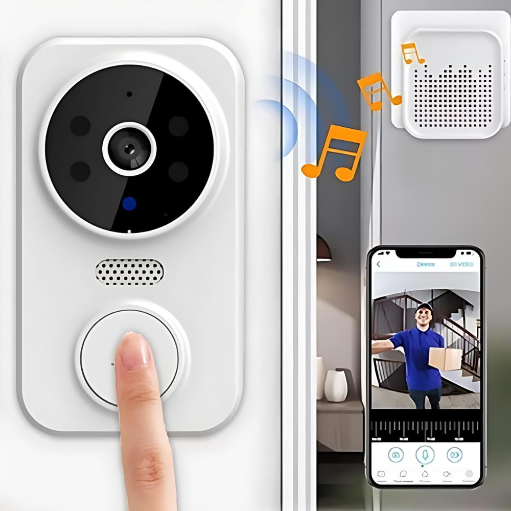 Campainha C Mera V Deo Porteiro Sem Fio Wi Fi Hd Inteligente Smart