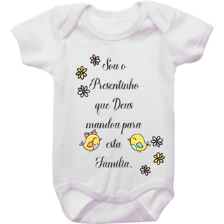 Body de Bebê Personalizado Frases Sou o Presentinho que Deus mandou