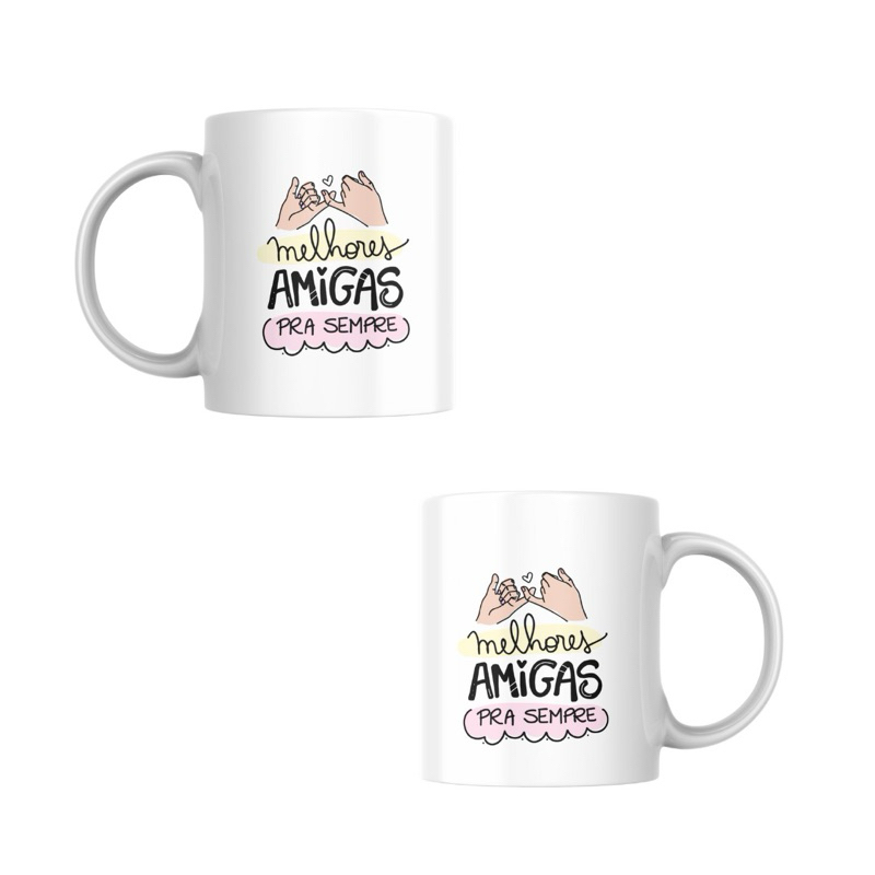 Caneca Personalizada Melhores Amigas Para Sempre Shopee Brasil